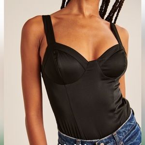 ABERCROMBIE Satin Corset Bodysuit